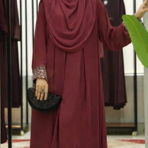 𝐊𝐎𝐓𝐈 𝐀𝐛𝐚𝐲𝐚 কুর্তি+প্লাজু - Maroon